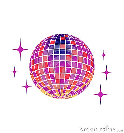 Disco ball Vector icon Vector Illustration