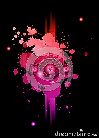 Disco club flayer with colorful elements. Vector Illustration