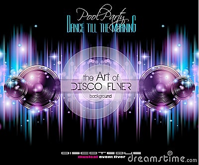 Disco Club Flyer Template for your Music Nights Event. Vector Illustration