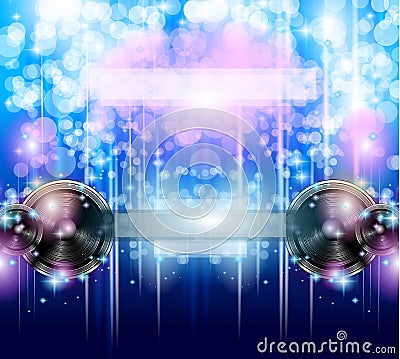 Disco Club Flyer Template for your Music Nights Event. Stock Photo