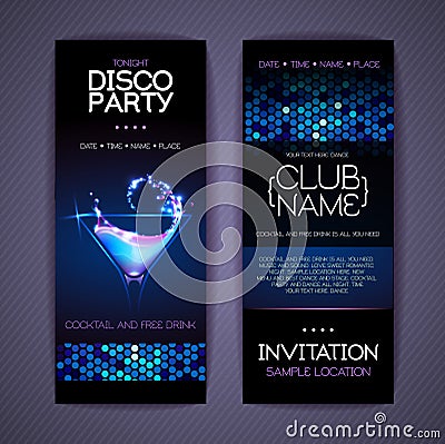 Disco Corporate identity templates. Cocktail Vector Illustration