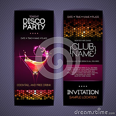 Disco Corporate identity templates. Cocktail Vector Illustration