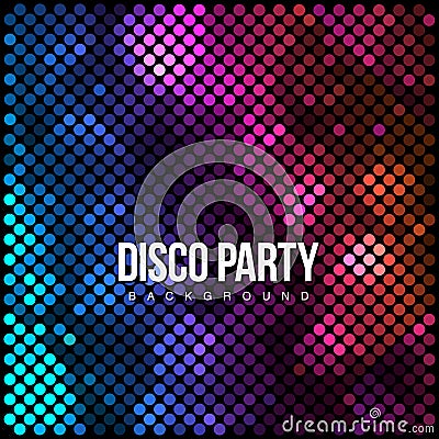 Disco Digital background. Abstract multicolor music disco party events background. Vector Illustration