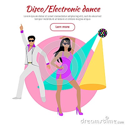 Disco and Electronic Dance Conceptual Banner Vector Illustration