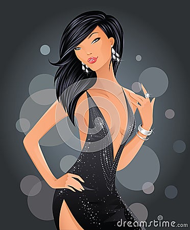 Disco glamour girl Vector Illustration