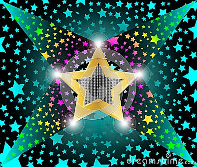 Disco light shooting stars Vector Illustration