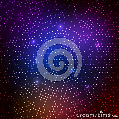 Disco light vector party background. Neon abstract shine disco light design pattern digital techno bright glow Vector Illustration