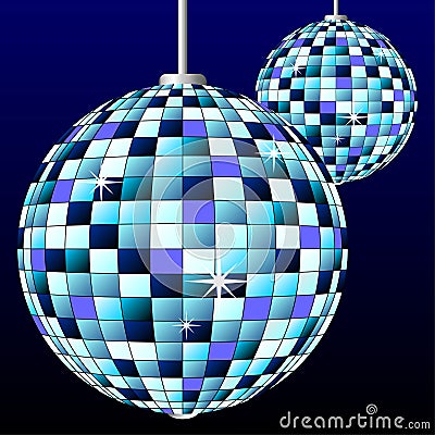 Disco mirror balls Vector Illustration