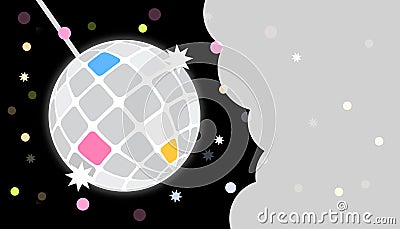 Disco party invite card template Vector Illustration