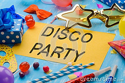 Funny Disco Party invitation Stock Photo