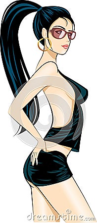 Disco glamour girl Vector Illustration