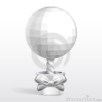 Disco sphere silver tree in the pot Vector Illustration