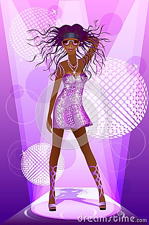 Disco woman Vector Illustration