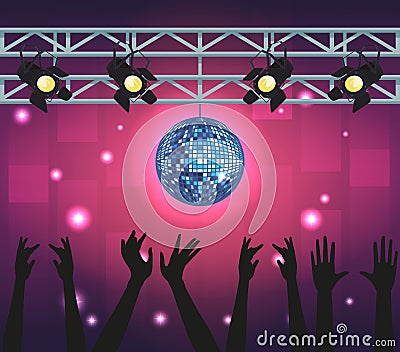 Disco and people Vector Illustration