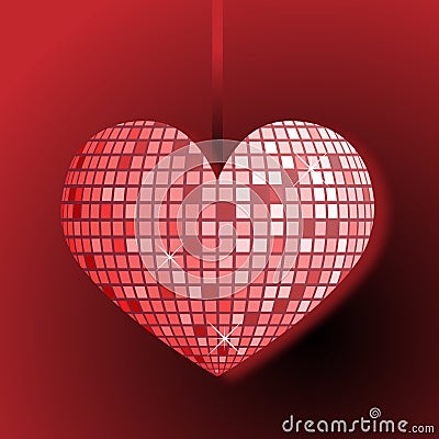 Discoball heart Vector Illustration