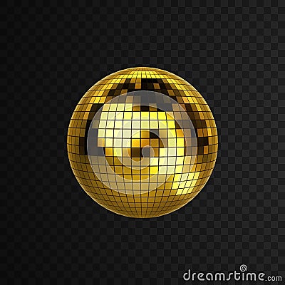 Discoball isolated on black transparent background. Vector Illustration