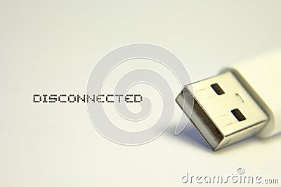 Disconnected USB cable detail Stock Photo