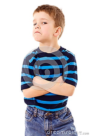 Discontent little boy Stock Photo