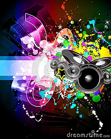 Discoteque Music Flyer Vector Illustration