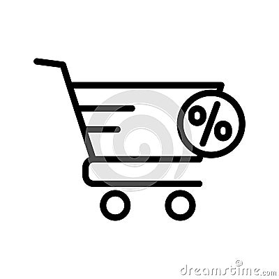 Discount with cart Isolated Vector icon which can easily modify or edit Vector Illustration