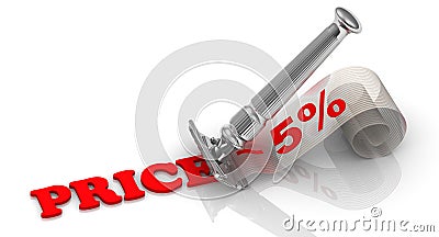 Discount of five percentage. Financial concept Stock Photo