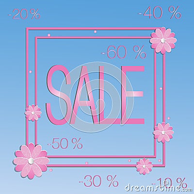 Discount flowers frame Stock Photo