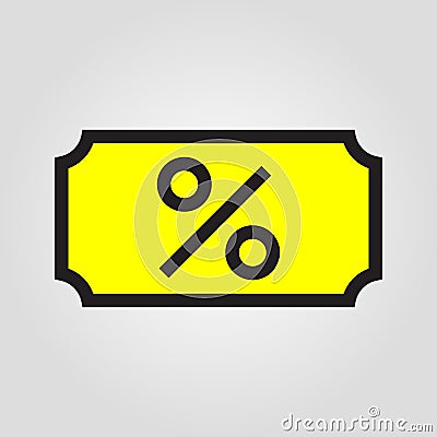 Discount icon in trendy flat style isolated on grey background. Internet and ecommerce symbol for your design Vector Illustration