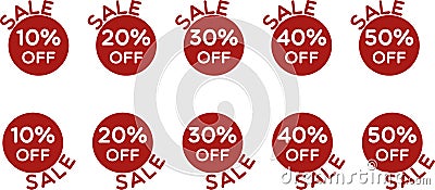 Sale price off icons set vector Vector Illustration