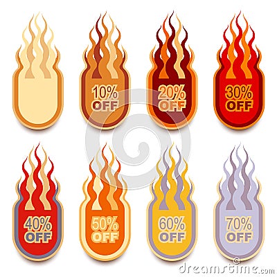 Discount Label Set Vector Illustration