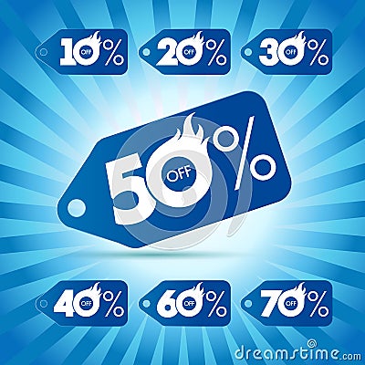 Discount labels for hot sale. Vector Illustration