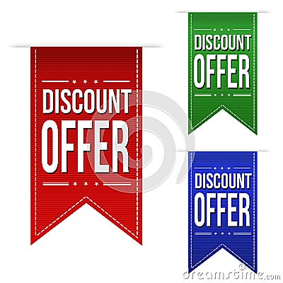 Discount offer banner design set Vector Illustration