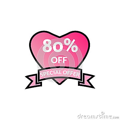 90% Discount Offer- discount promotion sale Brilliant poster, banner, ads. Valentine Day Sale, holiday discount tag, special offer Stock Photo