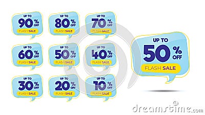 Discount offer sale banners. Best deal price stickers. Flash sale special offer tags. Vector Illustration