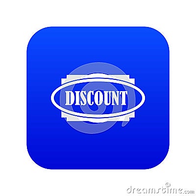 Discount oval label icon digital blue Vector Illustration