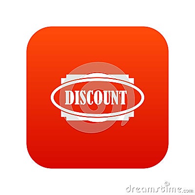 Discount oval label icon digital red Vector Illustration