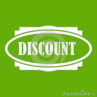 Discount oval label icon green Vector Illustration