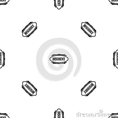 Discount oval label pattern seamless black Vector Illustration