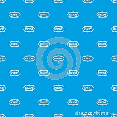 Discount oval label pattern seamless blue Vector Illustration