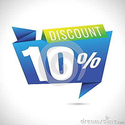 10% Discount Sale Banner Design on white background. sale. Vector Vector Illustration