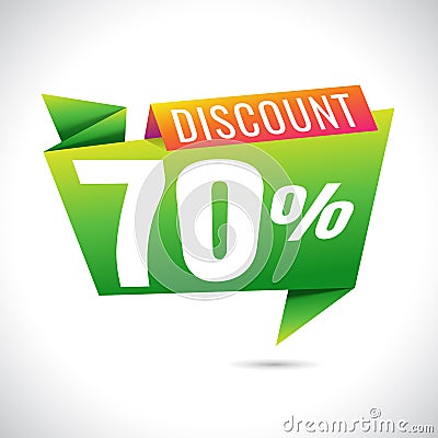 70% Discount Sale Banner Design on white background. sale. Vector Vector Illustration