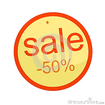 Discount sale icon half percent. Vector illustration Vector Illustration