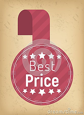 Best Price on Products, Label for Shop Discounts Vector Illustration