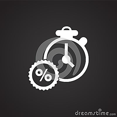 Discount time counter on black background Vector Illustration