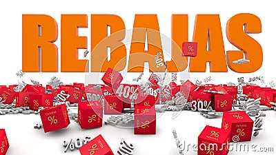 Discounts text and cubes Stock Photo