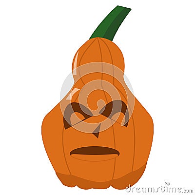 discouraged pumpkin Cartoon vector illustration on white background Vector Illustration