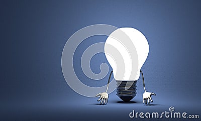 Discouraged tungsten light bulb character Stock Photo