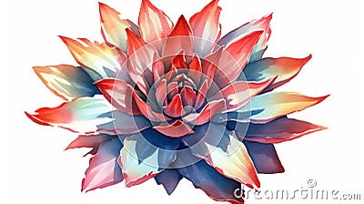 Discover the Beauty of Antigua and Barbuda's Agave Flower in a Watercolor Collection . Stock Photo