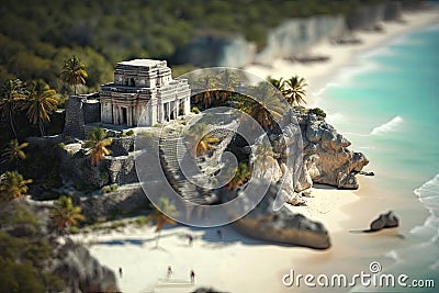 Discover the Beauty of Tulum Ruins in Mexico. Perfect for Travel Brochures and Websites. Stock Photo