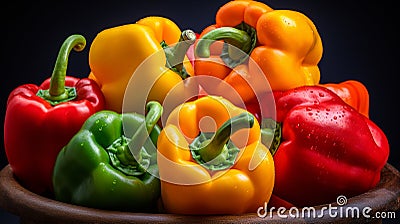 Vibrant Bell Peppers Medley Stock Photo