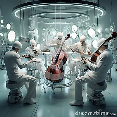 Futuristic Orchestra of Medical Instruments Stock Photo